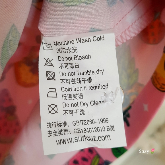 SURFCUZ Hawaiian Shirt Pink Fruit Print Button-Up - Picture 3 of 5